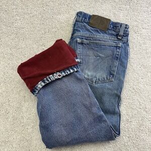 Cabela's Jeans Mens 32x30 Red Fleece Lined Straight Denim Warm Winter